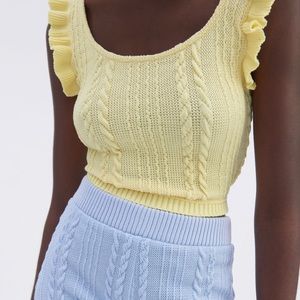 ZARA Ruffled Cable Knit Top